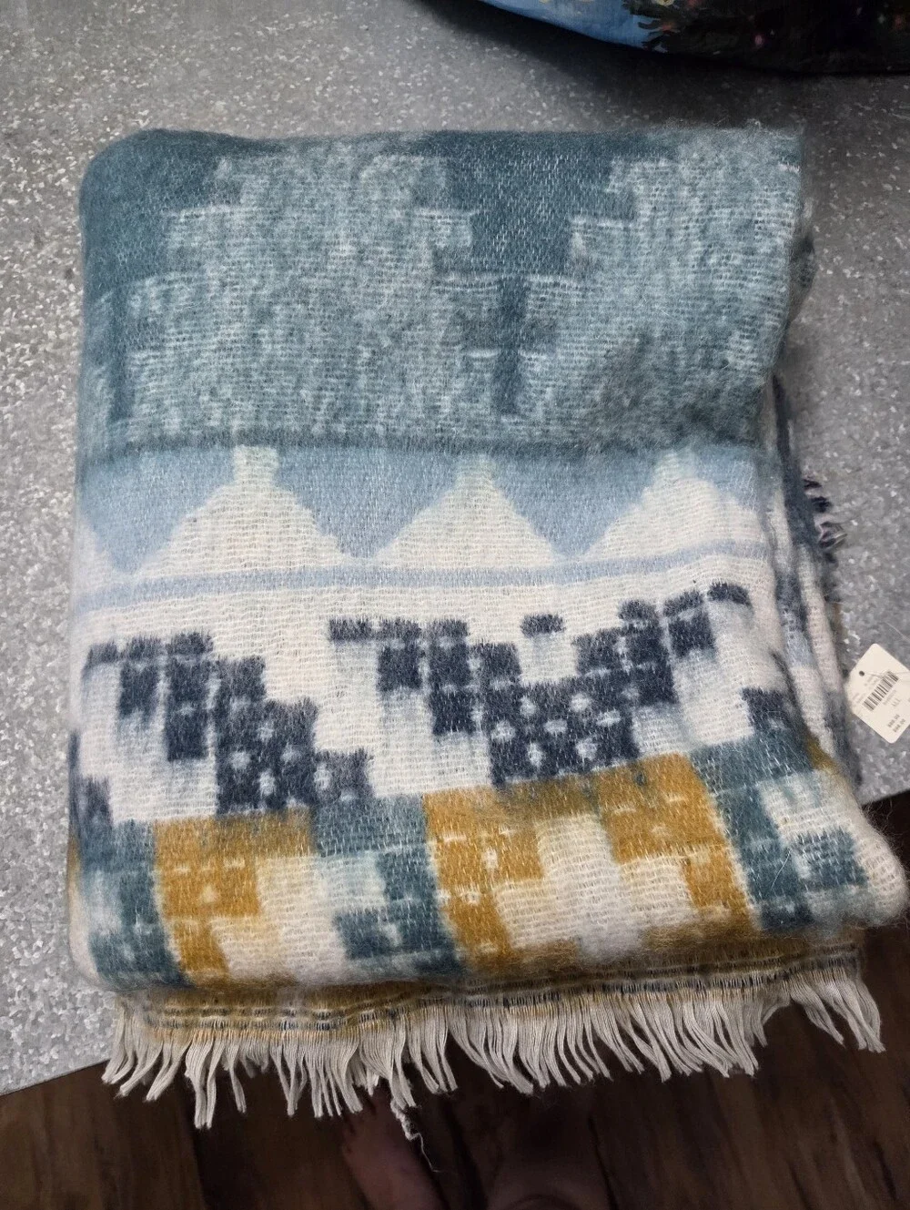Anthropologie Brushed Wool Throw Blanket 50x60